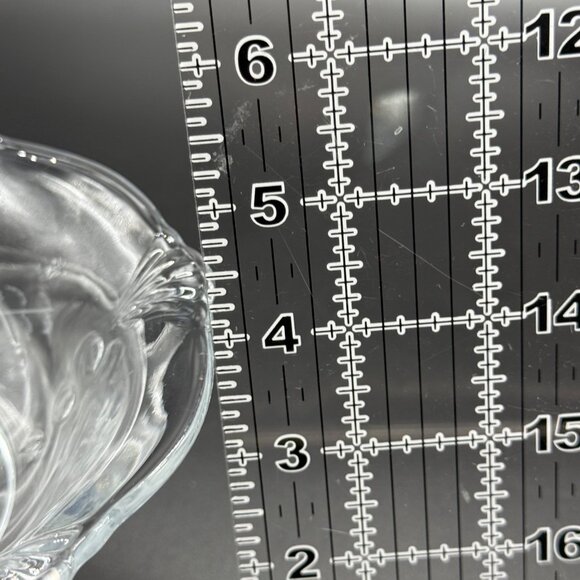 Vintage Etched Glass Pedestal Bowl With Floral Design - Picture 8 of 9